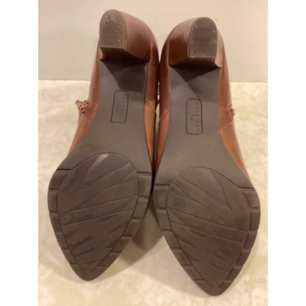 Anne Klein Chelsey Ankle Congac Brown Leather Boots 8.5M - Picture 10 of 15